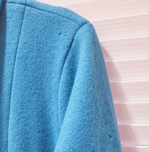 Spectacular Turquoise Wool Felt Jacket - Picture 6 of 6